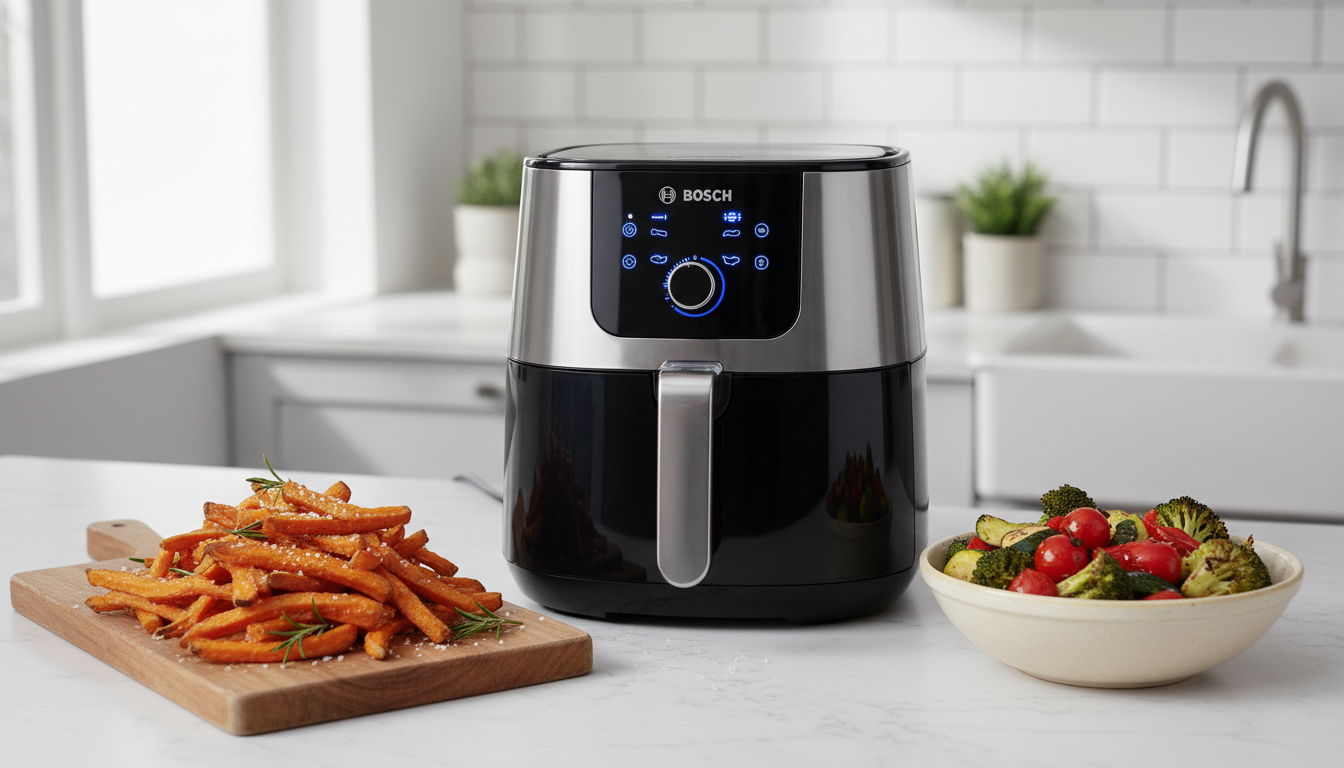 découvrez la friteuse bosch maf671b0, une friteuse xxl sans huile alliant technologie intelligente et saveurs gourmandes pour des repas sains et délicieux.