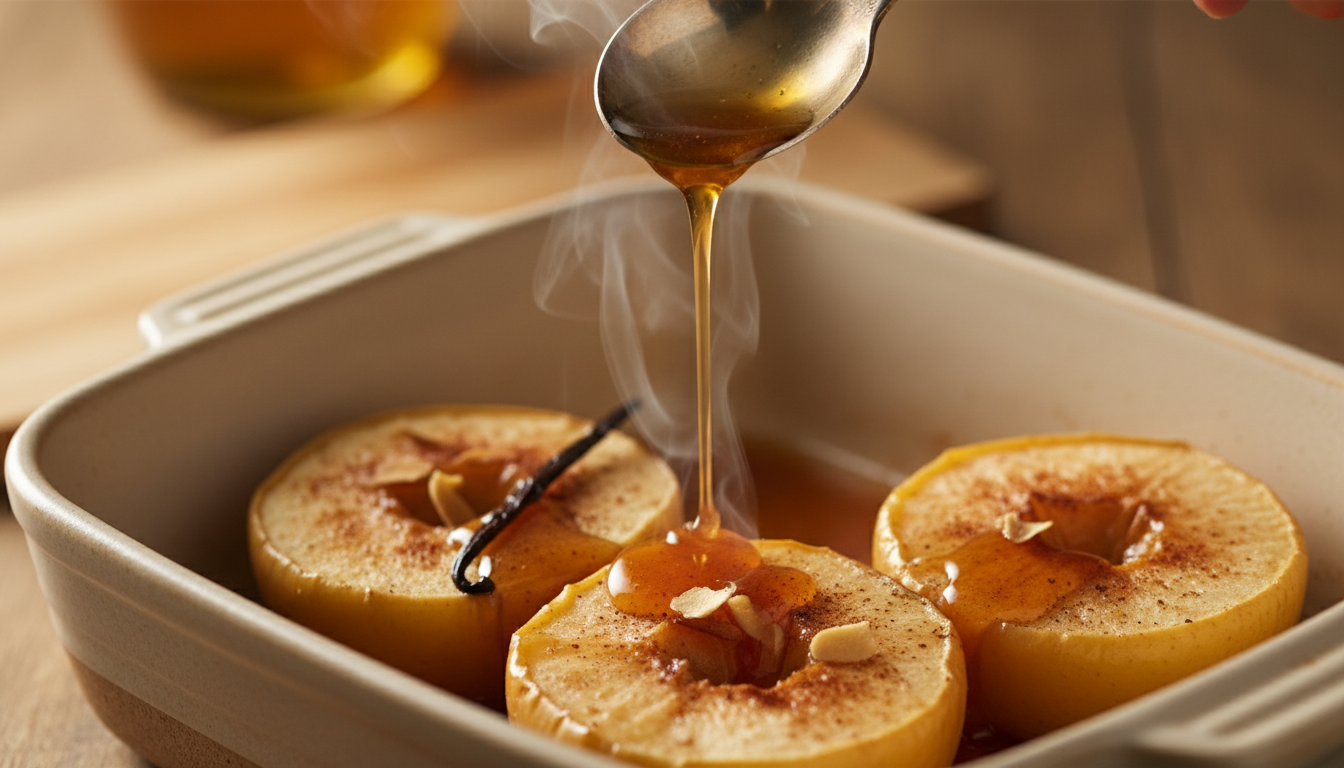 apprenez à préparer des pommes rôties délicieuses avec seulement 4 ingrédients simples. une recette rapide et facile pour un dessert savoureux et irrésistible.