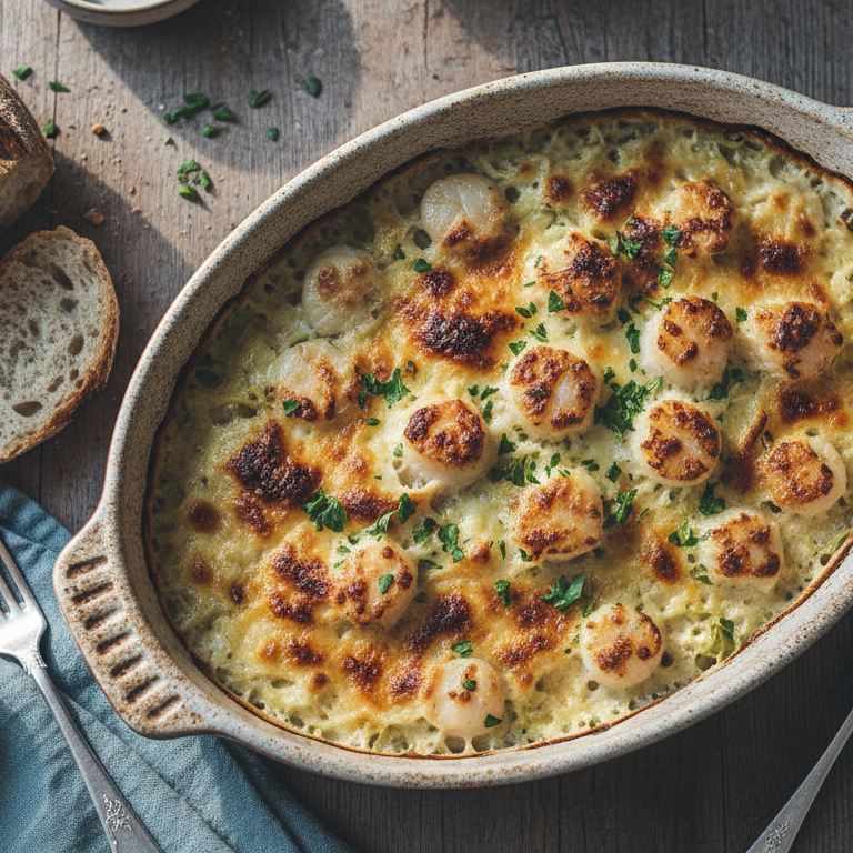 découvrez notre recette simple et gourmande de gratin de poireaux aux saint-jacques, parfaite pour un repas festif et raffiné en toute occasion.