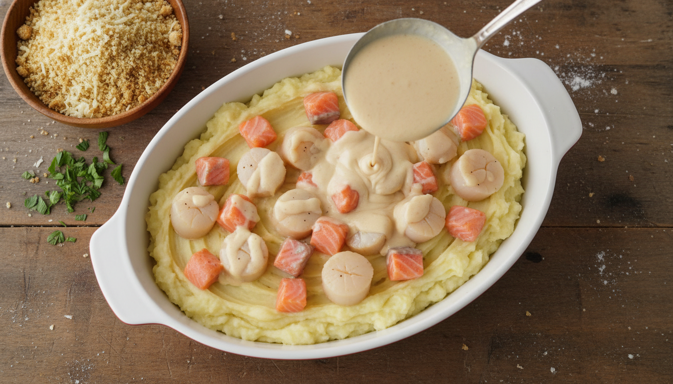 découvrez notre recette facile de gratin de saumon et saint-jacques, un plat savoureux et raffiné pour un repas réussi en toute simplicité.