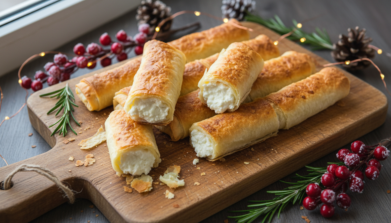 découvrez la recette rapide et délicieuse de roulés croustillants à la pâte filo, l'apéritif parfait pour vos fêtes, prêt en seulement 15 minutes pour impressionner vos invités !