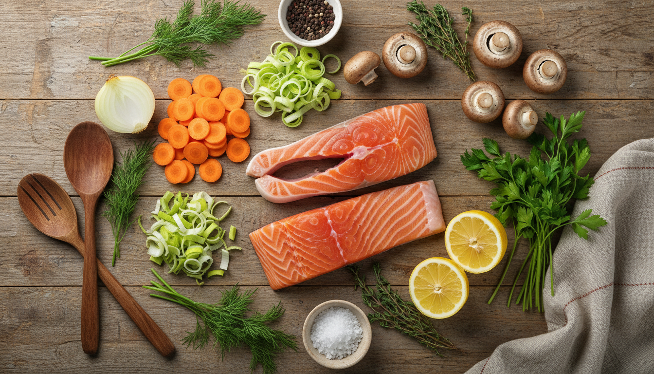 découvrez notre recette de saumon fondant en blanquette légère, un plat crémeux et sain qui allie gourmandise et équilibre pour un repas savoureux et léger.