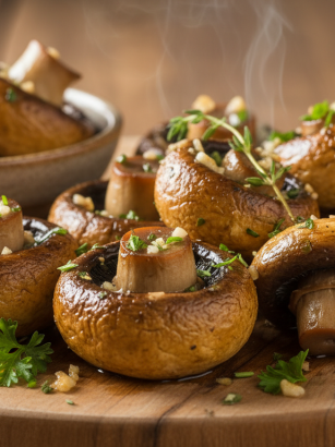 découvrez des champignons rôtis à l’ail et aux fines herbes, un apéritif chaud, fondant et croustillant, parfait pour régaler vos invités lors de vos moments conviviaux.
