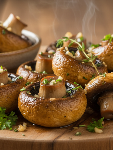 découvrez des champignons rôtis à l’ail et aux fines herbes, un apéritif chaud, fondant et croustillant, parfait pour régaler vos invités lors de vos moments conviviaux.