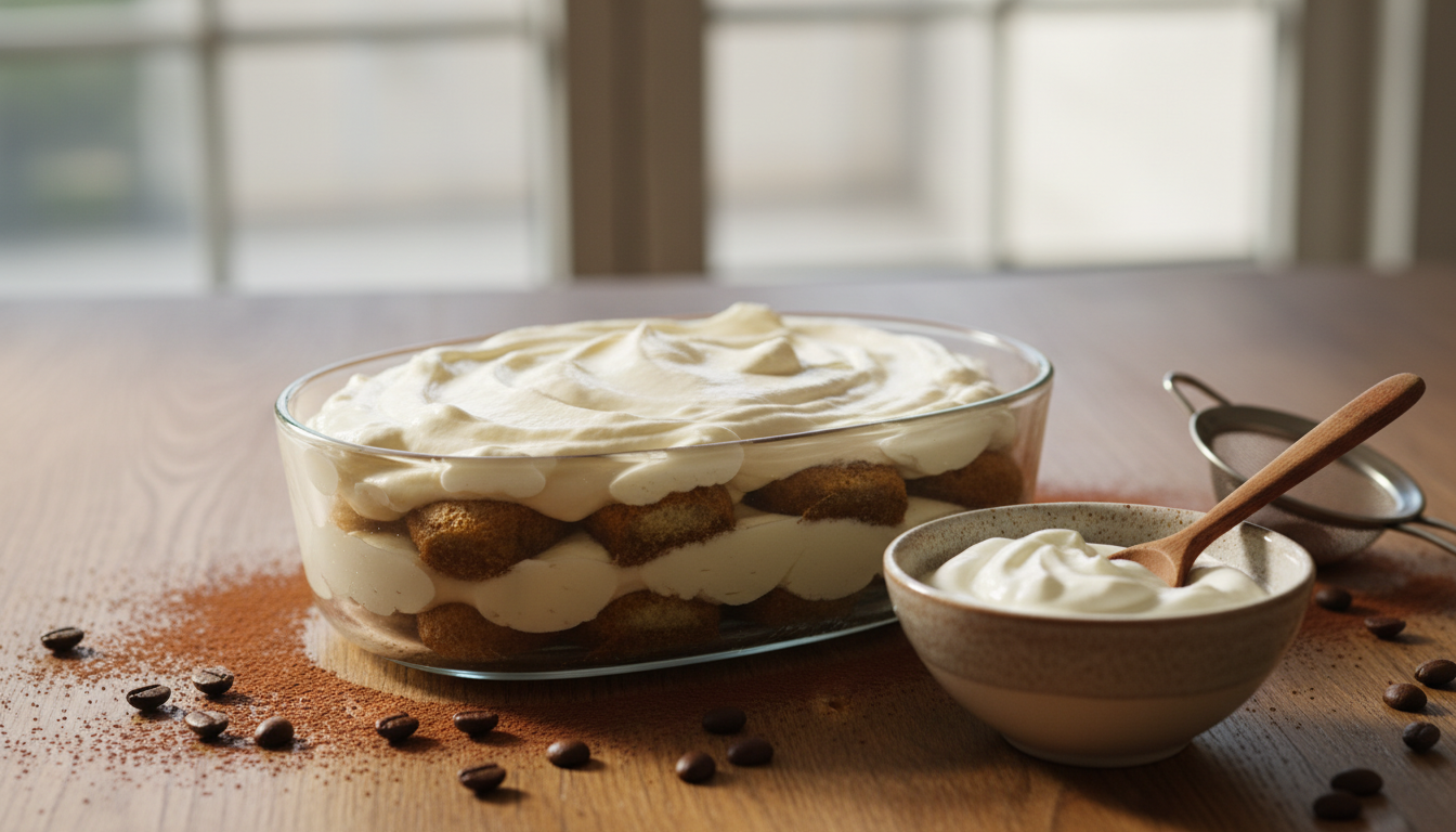 découvrez comment j'ai rendu mon tiramisu maison plus léger en remplaçant le mascarpone par un ingrédient surprenant, pour une douceur délicieuse et revisitée.