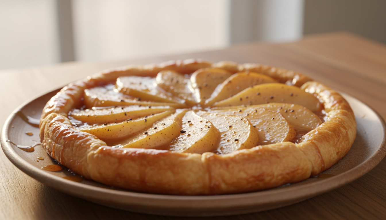 découvrez notre délice express : une tarte tatin poire vanille fondante à souhait, idéale pour un dessert rapide et gourmand qui ravira tous les palais.