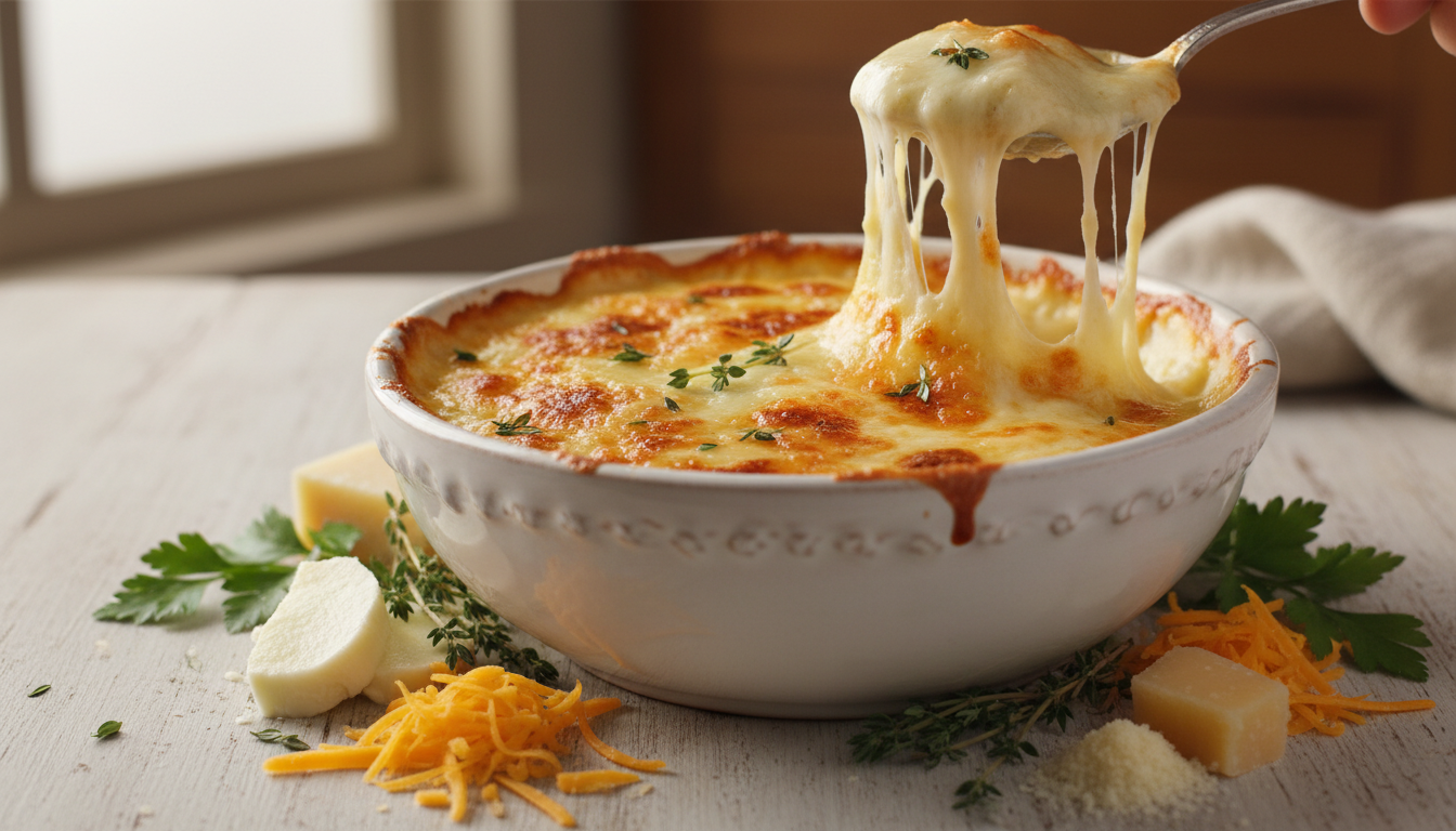 découvrez notre recette express de délice fromager onctueux aux trois fromages, idéale pour un plat savoureux et rapide à préparer.