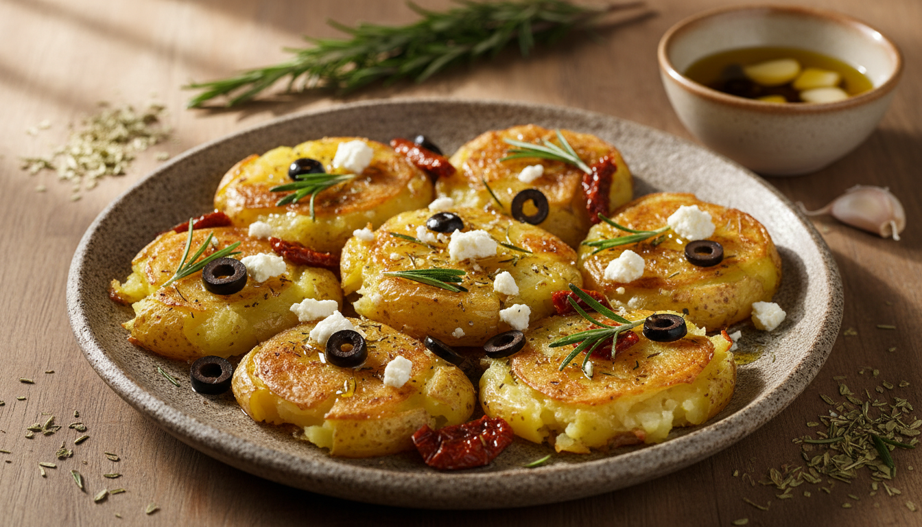 découvrez notre recette simple et savoureuse d'écrasé de pommes de terre à la méditerranéenne, parfaite pour un repas gourmand aux saveurs ensoleillées.