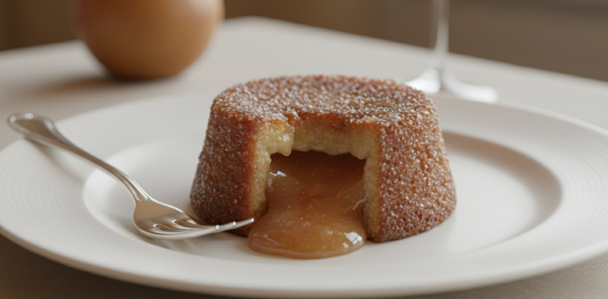 découvrez notre fondant aux poires, un dessert élégant avec un cœur coulant et une croûte dorée, irrésistiblement fondant, parfait à partager en famille ou entre amis.