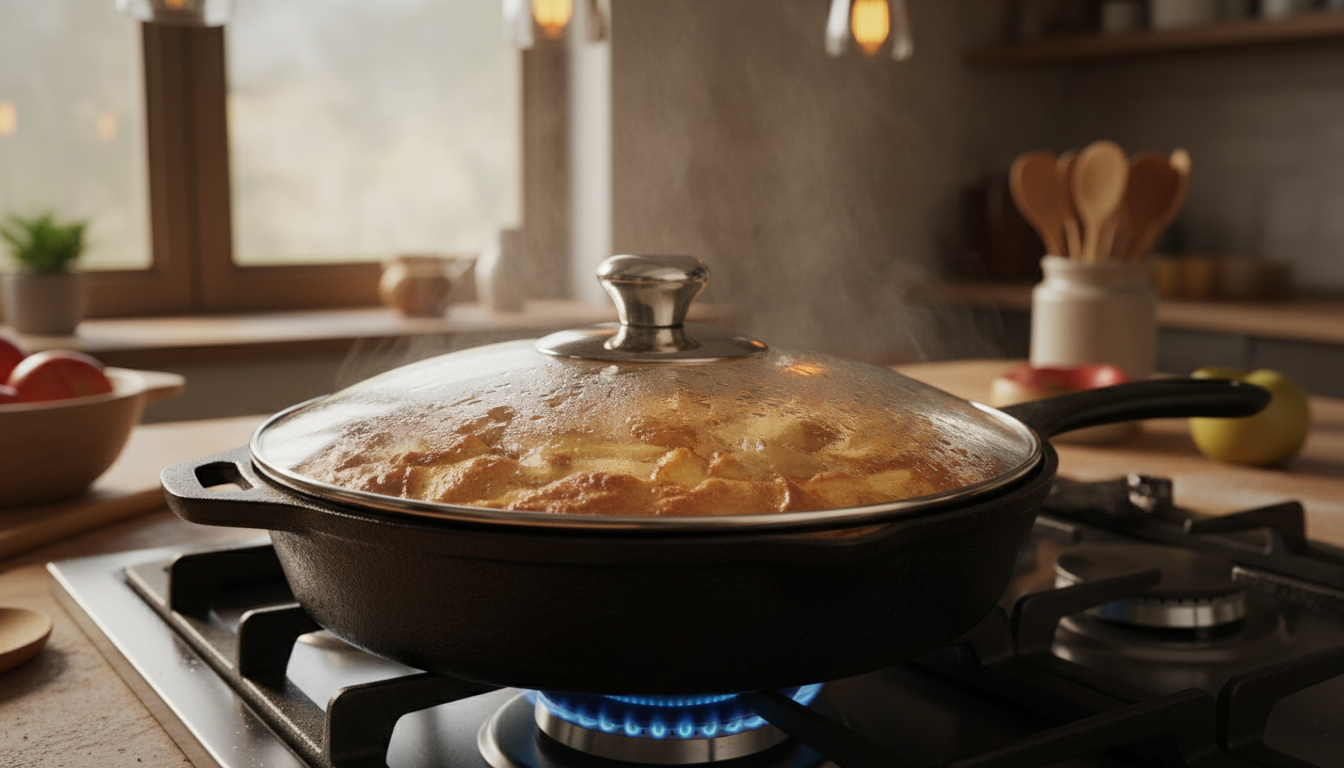 découvrez notre recette rapide et facile de gâteau aux pommes à la poêle, sans besoin de four, pour un dessert délicieux prêt en quelques minutes.