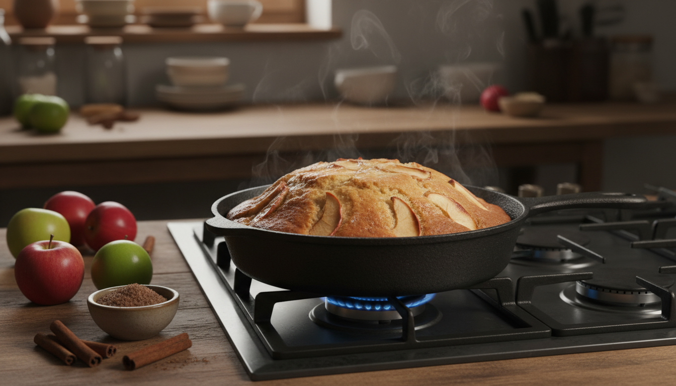découvrez notre recette rapide et facile de gâteau aux pommes à la poêle, un dessert réconfortant à préparer sans utiliser le four, idéal pour toutes les occasions.