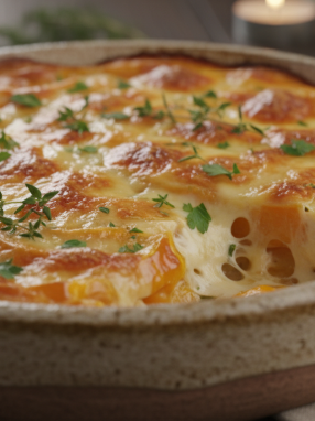 découvrez notre gratin de butternut au fromage frais, une recette fondante et crémeuse aux herbes fraîches, idéale pour réchauffer vos soirées d'hiver avec douceur et saveurs.