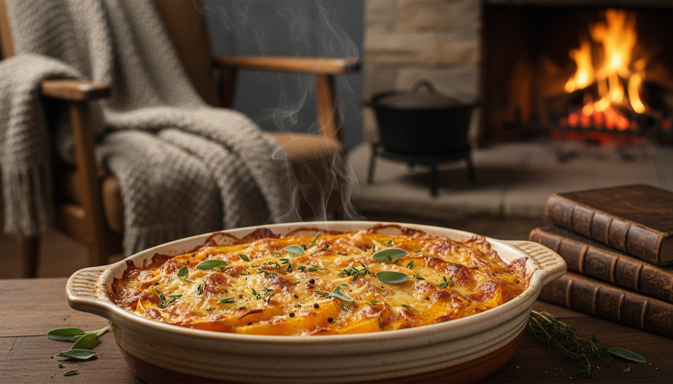 découvrez notre gratin de butternut au fromage frais, une recette savoureuse alliant douceur fondante, herbes fraîches et crème veloutée, idéale pour réchauffer vos soirées hivernales.