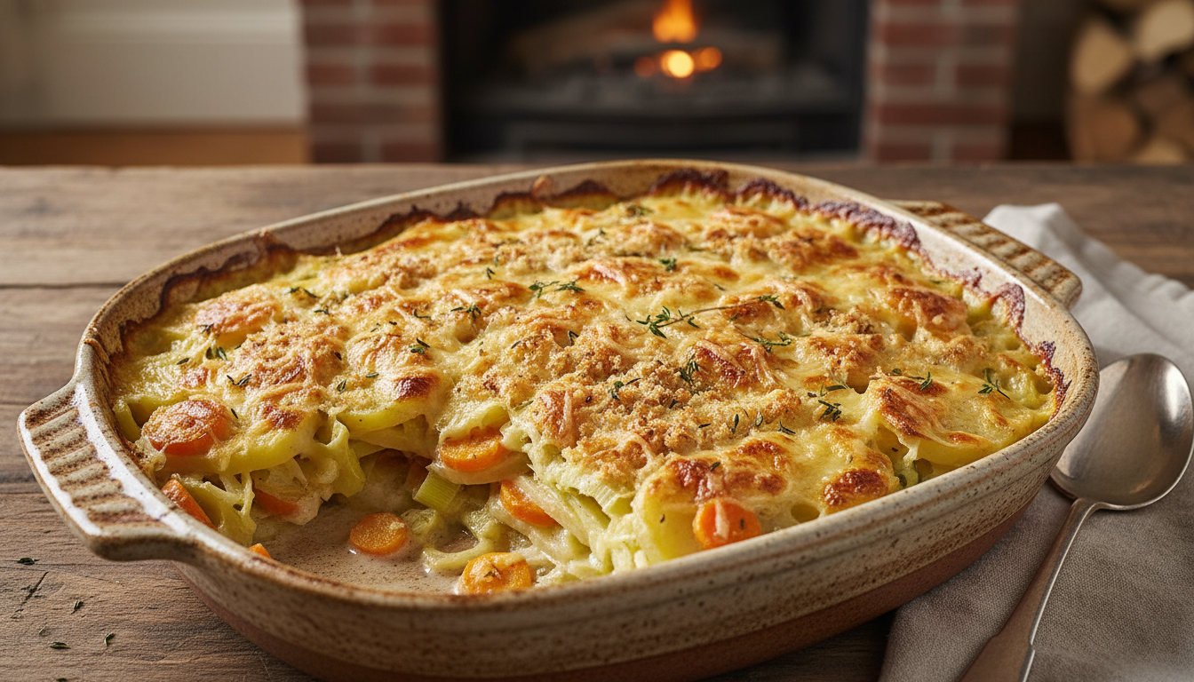 découvrez notre recette facile et savoureuse de gratin fondant aux pommes de terre, poireaux et carottes, pour un plat doré et réconfortant à partager en famille.