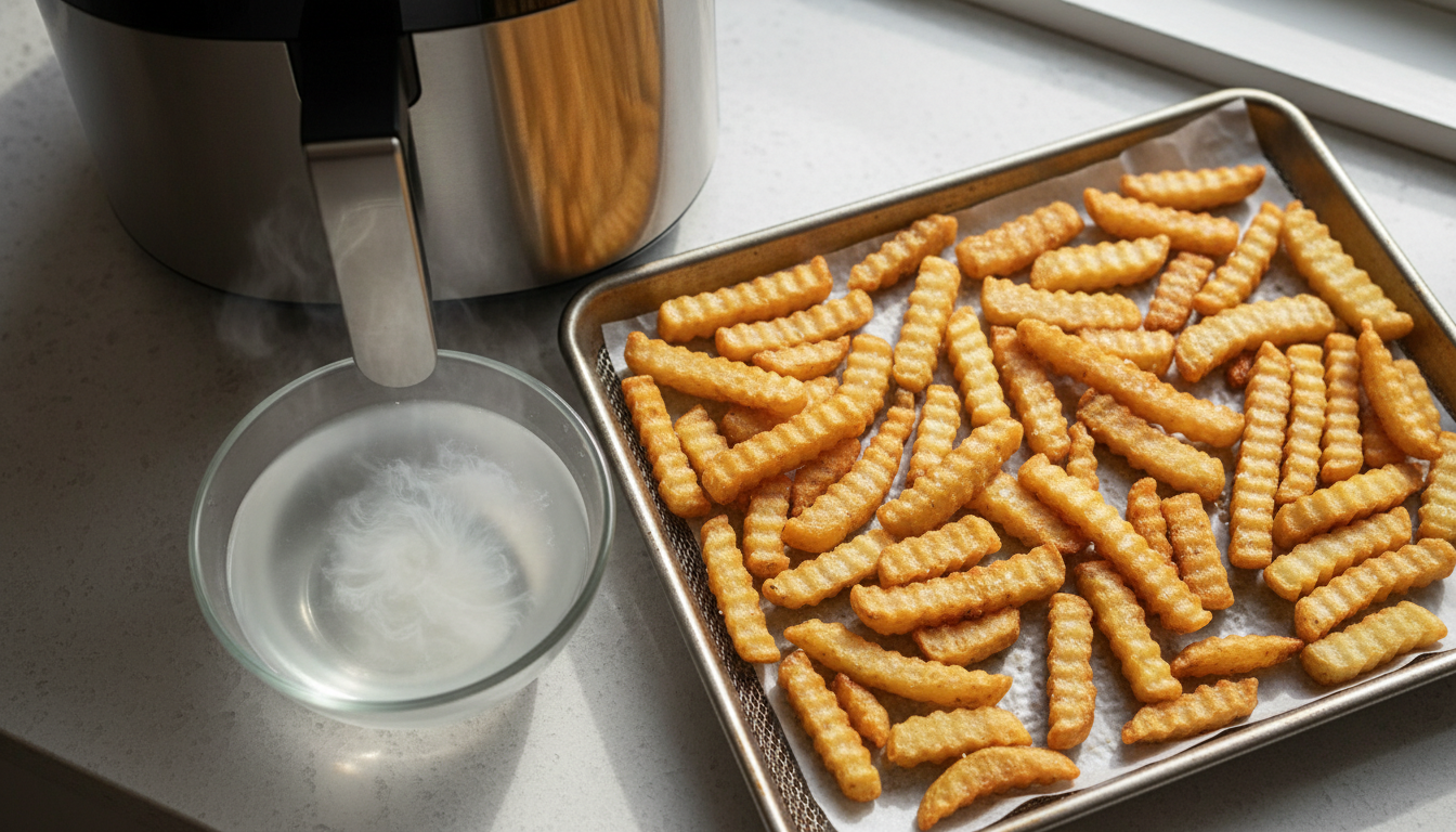 découvrez la méthode secrète de l'eau chaude pour préparer des frites parfaitement croustillantes avec votre airfryer, facilement et rapidement.