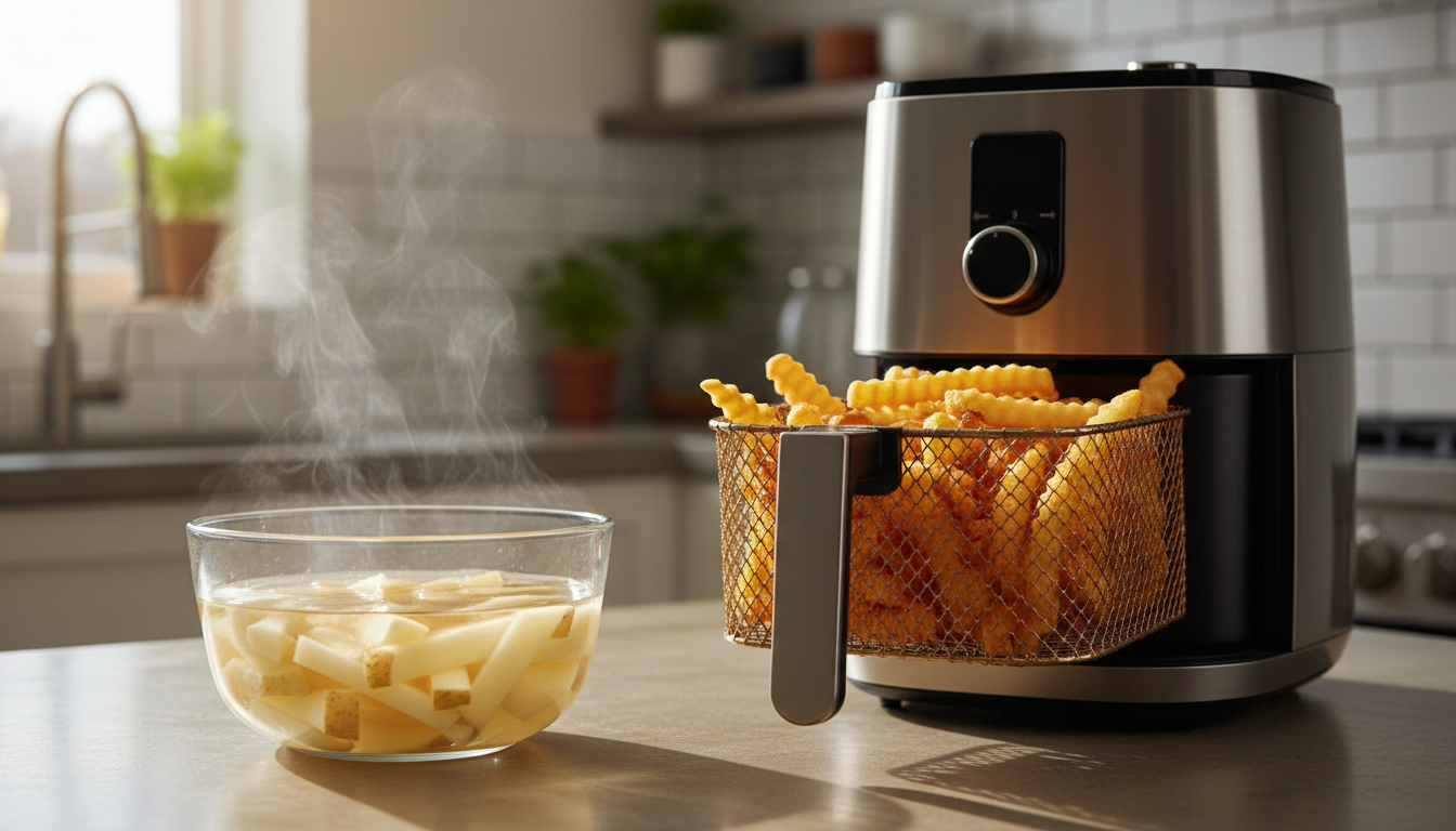 découvrez la méthode secrète à l'eau chaude pour obtenir des frites parfaitement croustillantes avec votre airfryer. astuce simple et efficace pour des frites dorées et savoureuses à chaque cuisson.