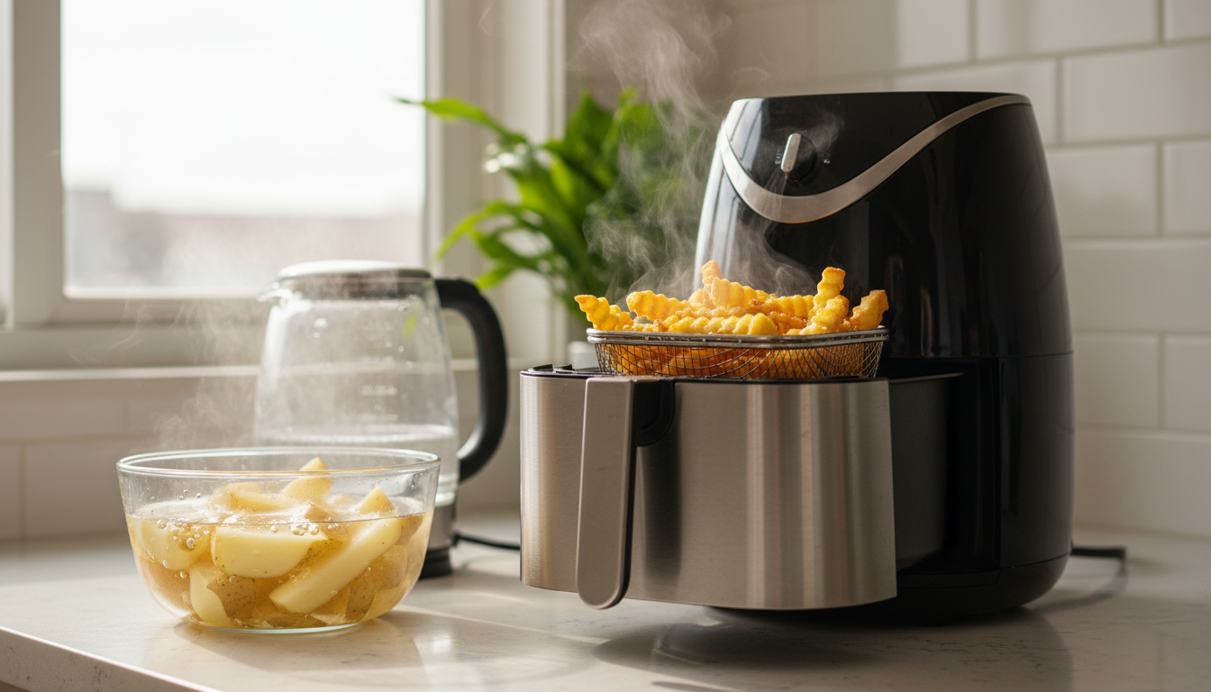 découvrez comment utiliser le secret de l'eau chaude pour réussir parfaitement vos frites à l'airfryer à chaque fois, pour des résultats croustillants et savoureux.