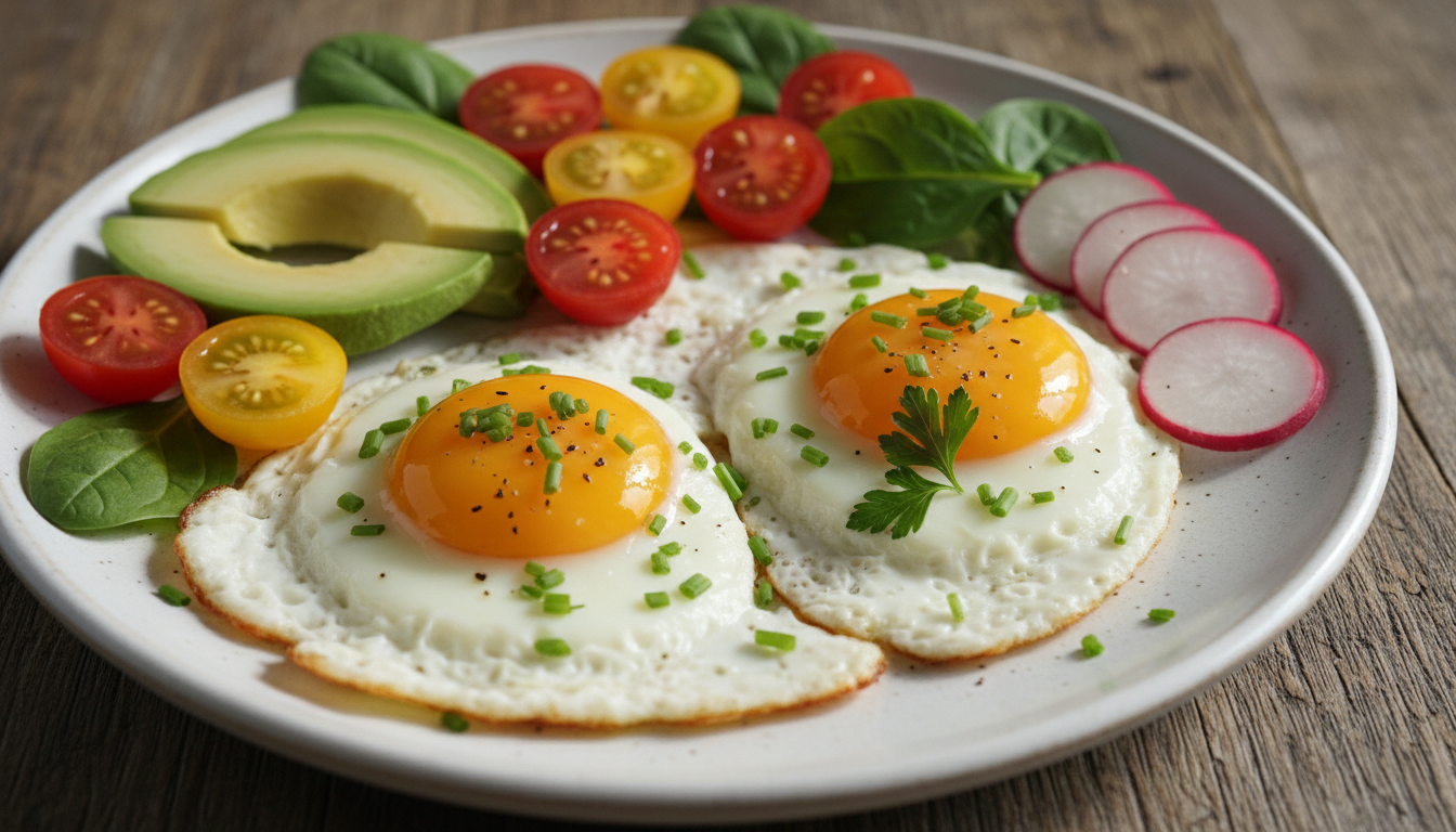 découvrez ma recette revisitée d'œufs frits sans huile ni beurre, alliant saveurs saines et gourmandes pour un repas léger et délicieux.