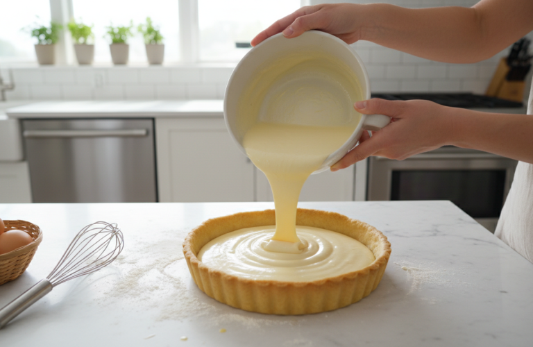 découvrez ma tarte ultra fondante prête en seulement 10 minutes, un vrai délice maison qui rivalise avec celle du boulanger, sans aucun effort nécessaire !