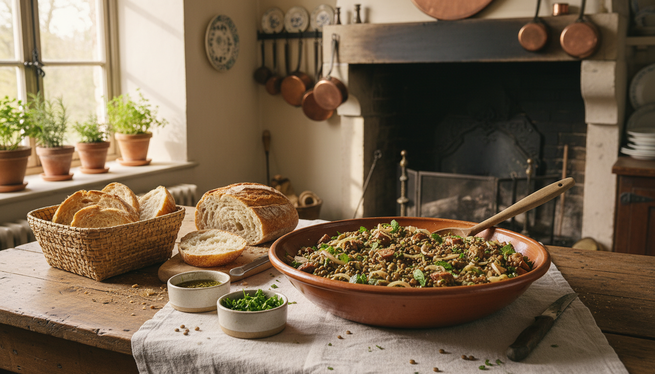 découvrez notre recette hivernale réconfortante de lentilles mijotées aux carottes et saucisse fumée, un dîner savoureux et rapide à préparer pour réchauffer vos soirées.