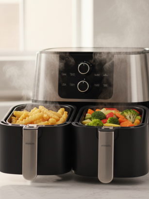 découvrez notre test complet du philips airfryer série 5000, équipé d'un double panier innovant et d'une cuisson vapeur performante pour des plats sains et savoureux.
