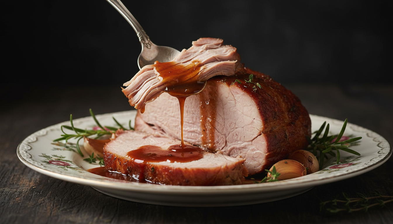 découvrez notre recette de rôti de porc fondant mijoté au lait, une explosion de tendreté et de saveurs qui fond délicieusement en bouche. parfait pour un repas convivial à savourer à la cuillère.