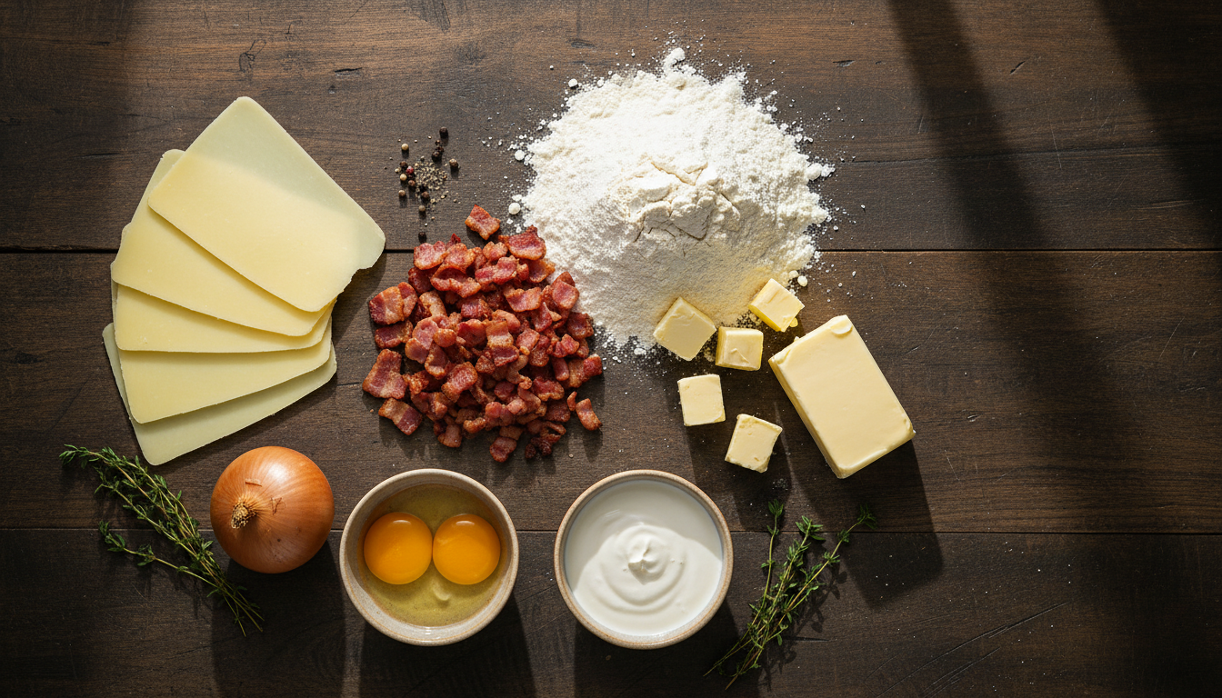 découvrez notre tarte gourmande au fromage à raclette et lardons fumés, un mélange fondant et parfumé qui ravira vos papilles à chaque bouchée.