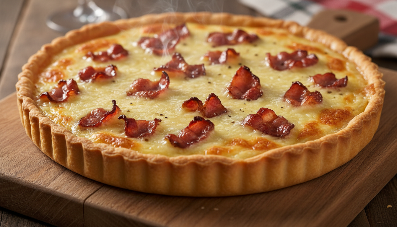 découvrez la tarte gourmande au fromage à raclette et lardons fumés, une recette fondante et parfumée qui ravira vos papilles. parfaite pour un repas convivial et délicieux.