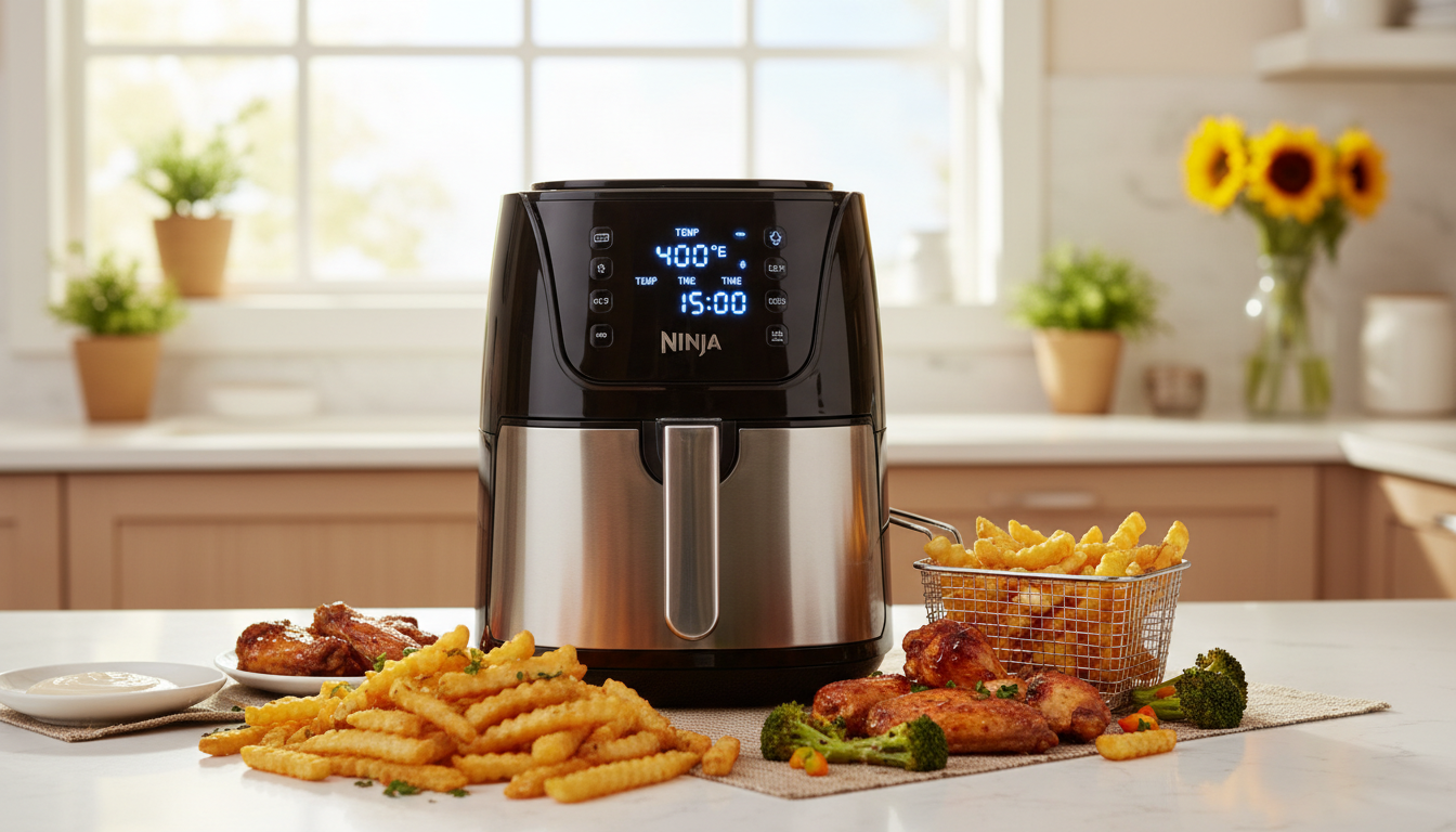 découvrez notre test complet de la ninja air fryer max pro, la friteuse sans huile familiale de 6,2l qui transforme vos repas avec une cuisson saine, rapide et savoureuse.