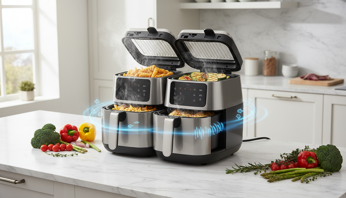 découvrez notre test complet du philips airfryer série 3000 double panier 9l et sa technologie innovante rapidair pour une cuisson saine et rapide.