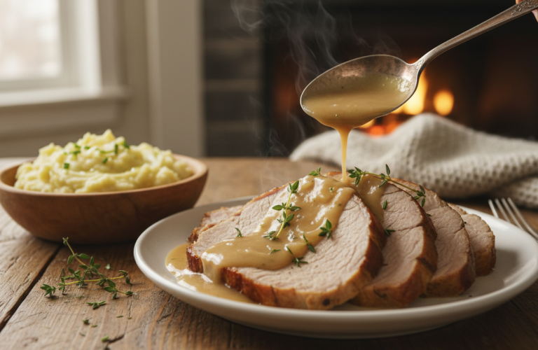 découvrez notre recette de rôti de porc tendre cuit au lait, une douceur fondante à savourer à la cuillère pour un plaisir gourmand inoubliable.