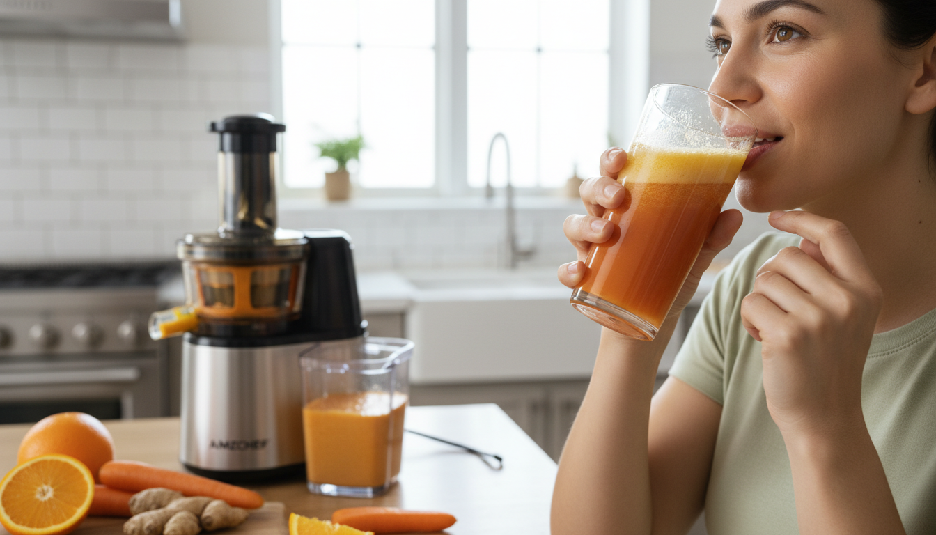 découvrez le test complet de l'amzchef 120mm, l'extracteur de jus à pression lente qui garantit un jus ultra frais et riche en saveurs.