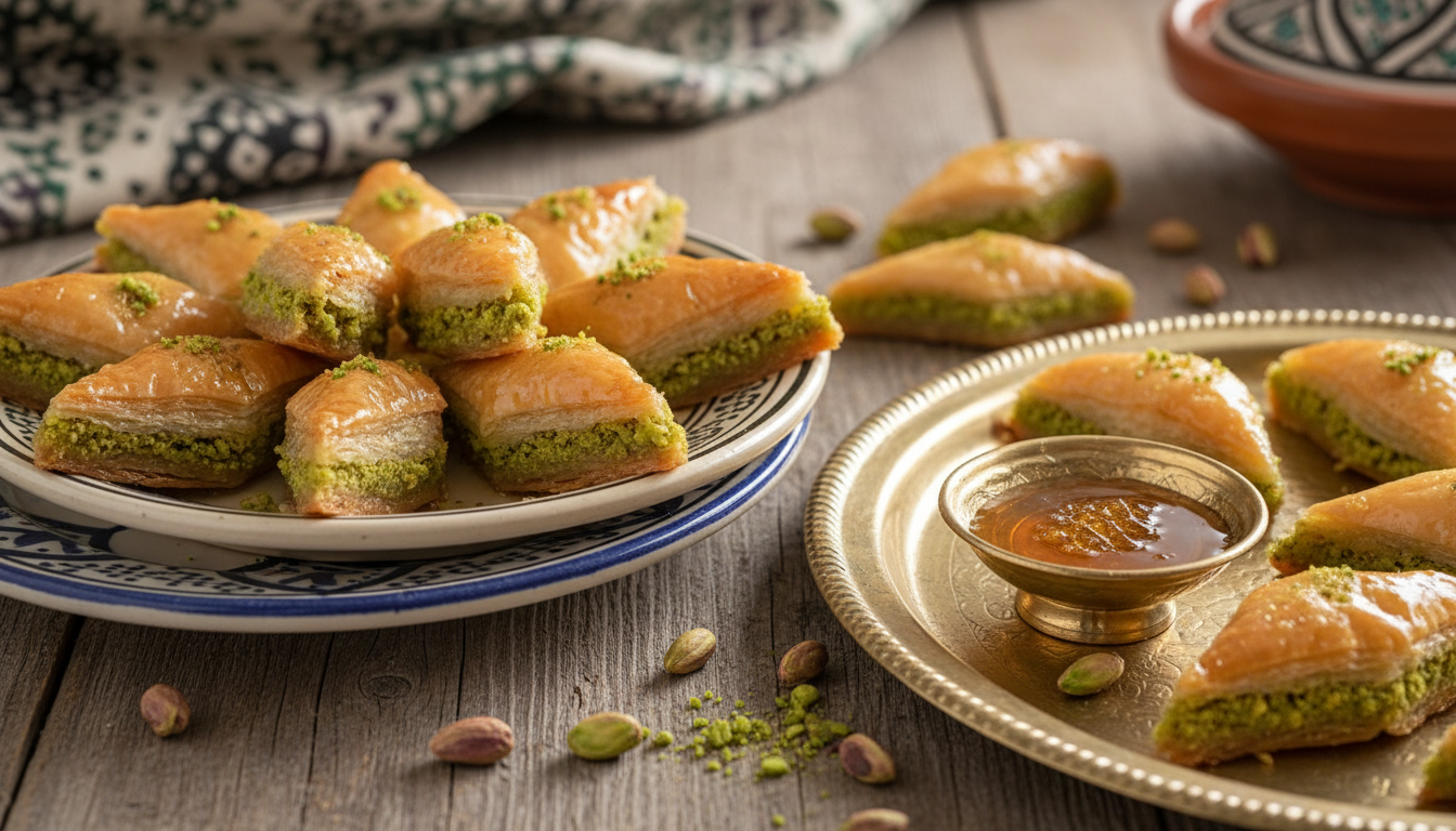 découvrez la recette légère et irrésistiblement gourmande des baklavas marocaines aux pistaches, un délicieux dessert traditionnel à savourer sans culpabilité.
