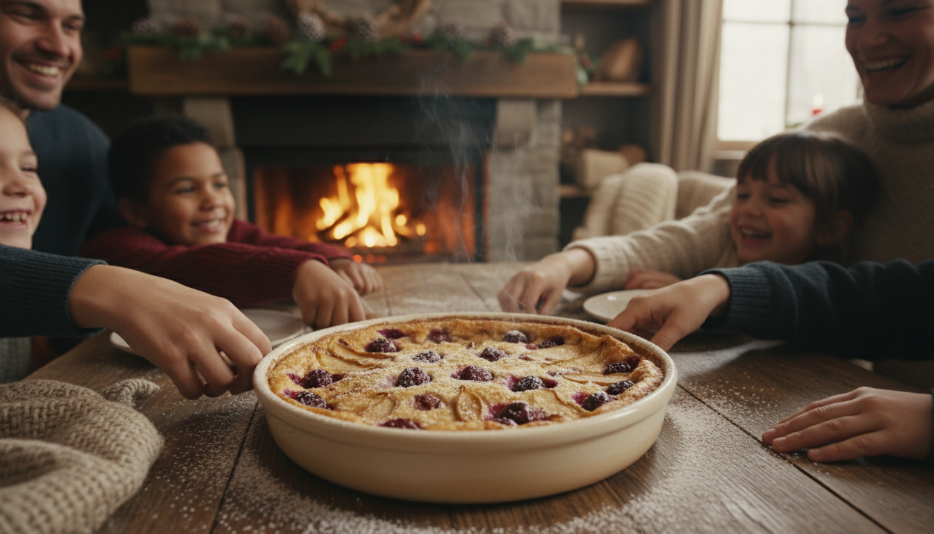découvrez le clafoutis express, le dessert d'hiver parfait pour des repas en famille sans stress et pleine de douceur.