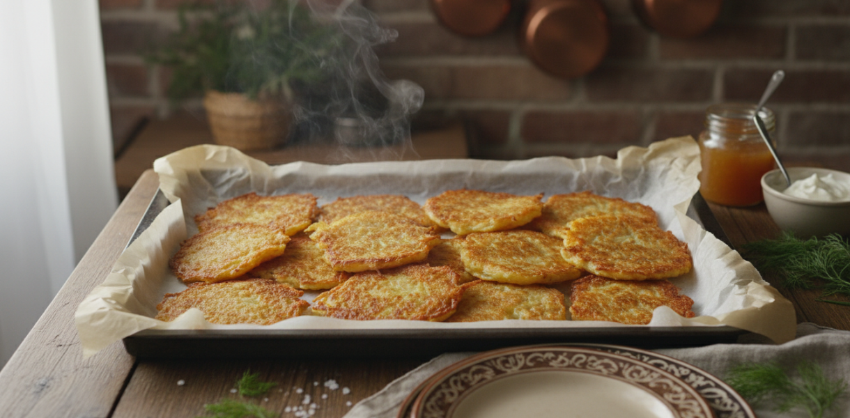 découvrez nos galettes de pommes de terre au four, croustillantes et dorées, sans huile pour un goût d’enfance rapide à savourer en famille.