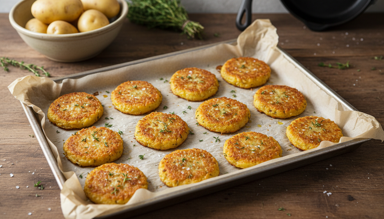 découvrez nos galettes de pommes de terre crousti-dorées prêtes en 10 minutes, une alternative légère et rapide aux frites, idéale pour toute la famille.