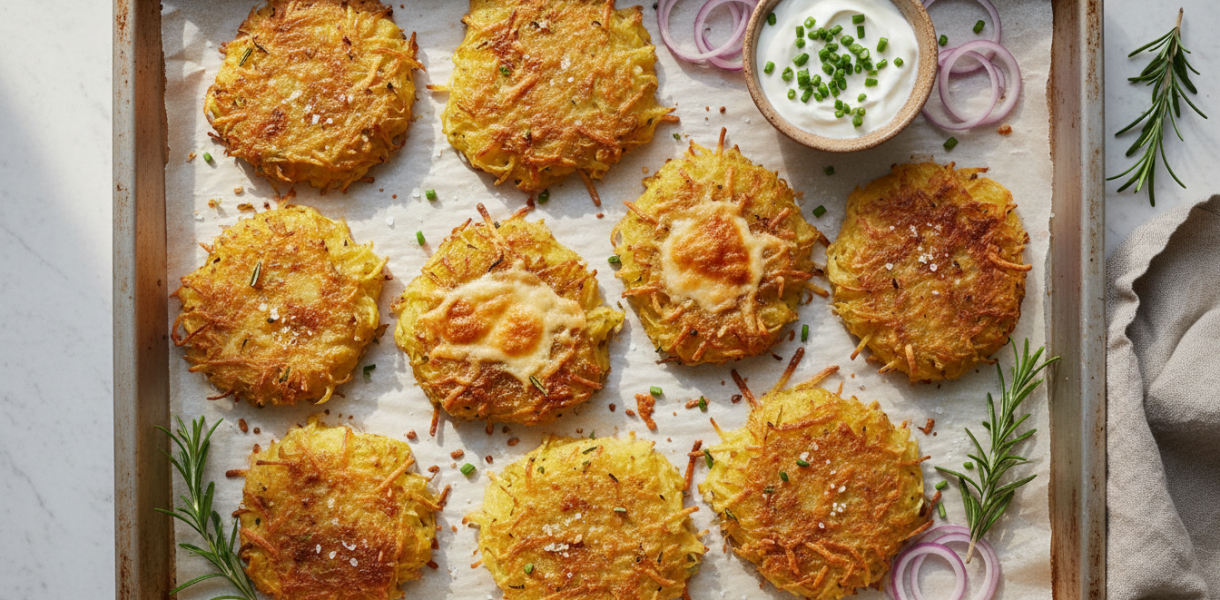 découvrez nos galettes de pommes de terre croustillantes au four, prêtes en 10 minutes. une recette saine et rapide pour régaler toute la famille, parfaite en alternative aux frites.