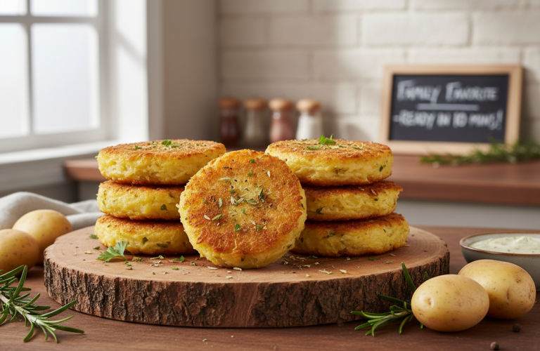 découvrez nos galettes de pommes de terre croustillantes au four, prêtes en 10 minutes. une recette rapide, légère et savoureuse, idéale pour toute la famille, parfaite en alternative aux frites.