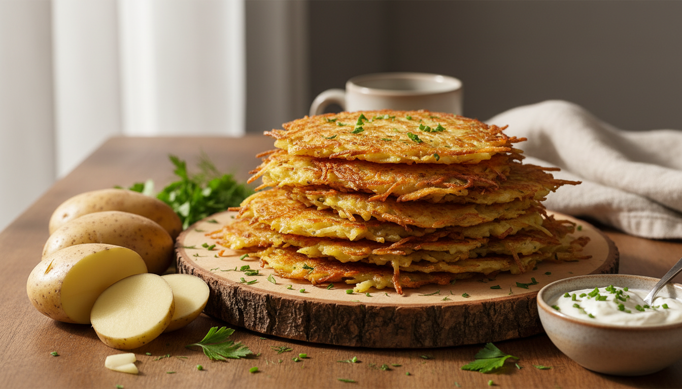 découvrez nos galettes de pommes de terre croustillantes prêtes en 10 minutes, une option légère et rapide pour remplacer les frites et régaler toute la famille.