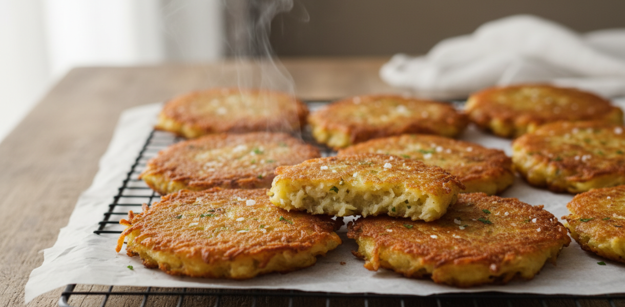 découvrez nos galettes de pommes de terre croustillantes, prêtes en 10 minutes, pour une alternative légère et savoureuse aux frites, idéale pour toute la famille.