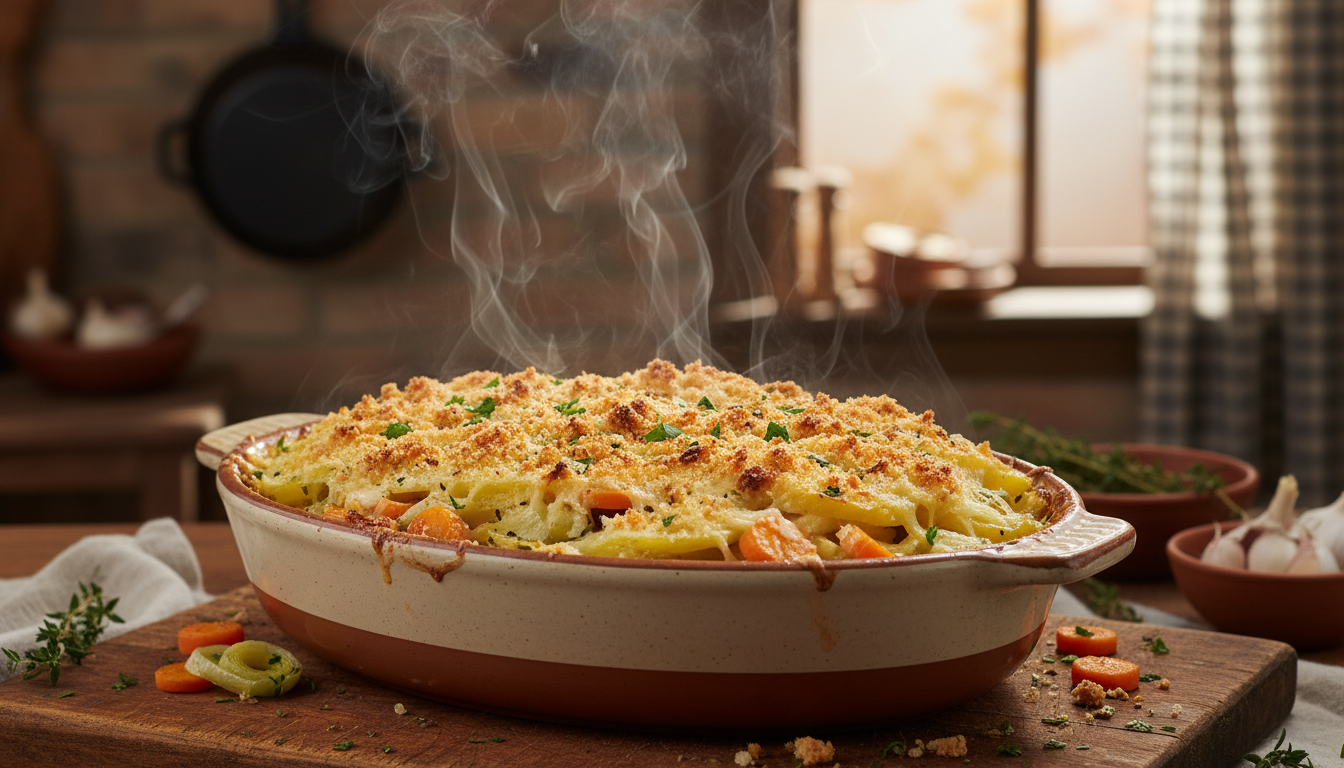découvrez notre recette facile de gratin exquis aux pommes de terre, poireaux et carottes, pour un plat fondant et doré à souhait qui ravira toute la famille.