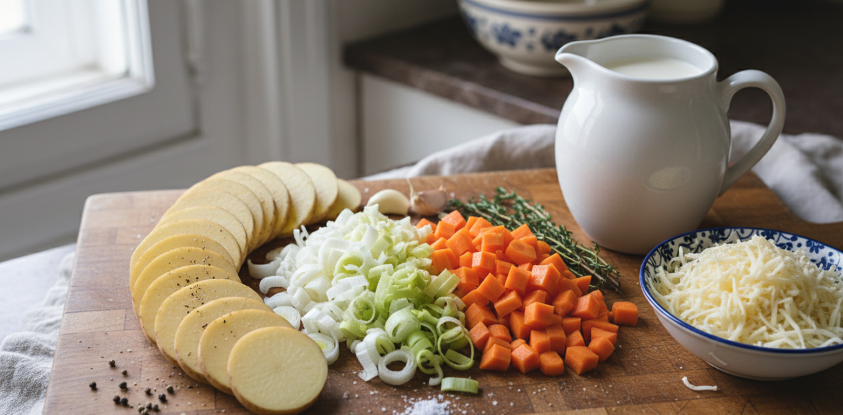 découvrez notre recette facile et rapide de gratin fondant aux pommes de terre, poireaux et carottes, pour un plat doré et savoureux qui plaira à toute la famille.