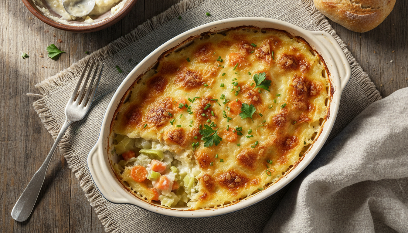 découvrez notre recette simple et savoureuse de gratin fondant aux pommes de terre, poireaux et carottes, doré à souhait pour un plaisir gourmand et réconfortant.