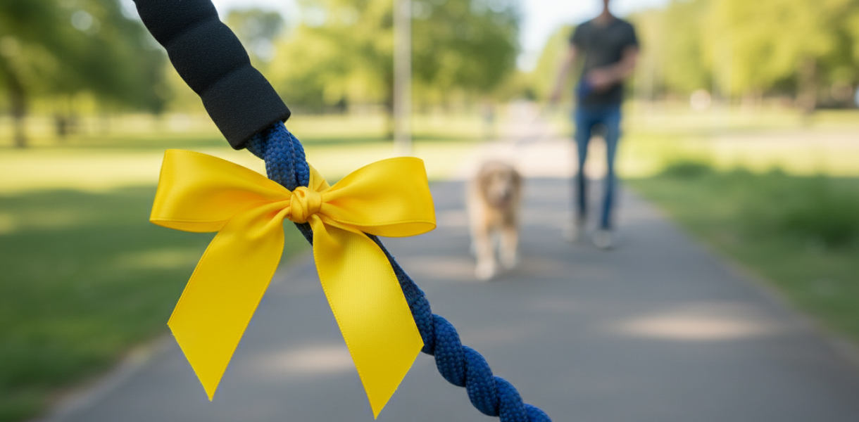découvrez pourquoi un simple ruban jaune attaché à une laisse est bien plus qu'une décoration : un signal important pour la sécurité et le respect lors des promenades avec votre chien.