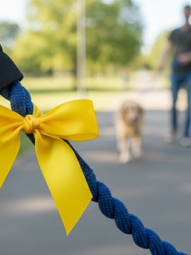 découvrez pourquoi un simple ruban jaune attaché à une laisse est bien plus qu'une décoration : un signal important pour la sécurité et le respect lors des promenades avec votre chien.