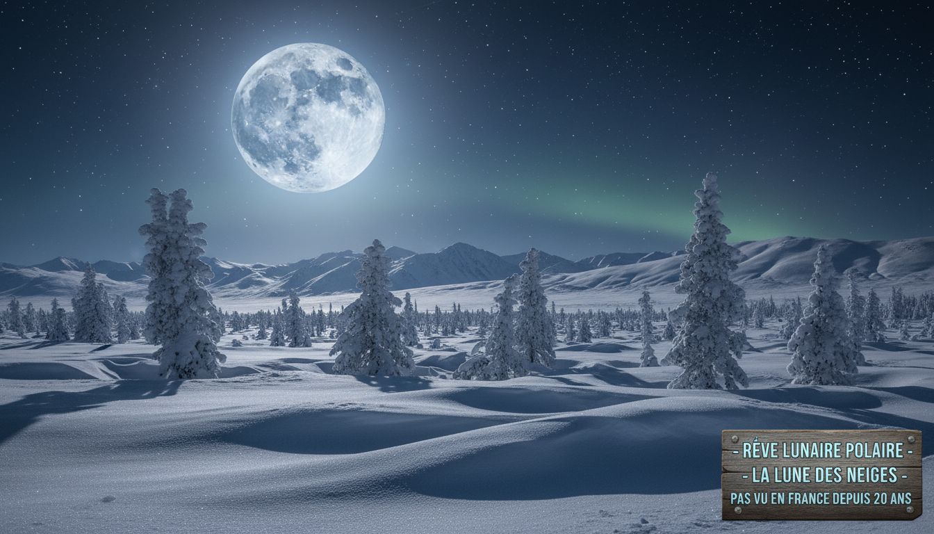 découvrez la pleine lune des neiges de février, un spectacle lunaire polaire exceptionnel visible en france pour la première fois depuis vingt ans. un événement astronomique à ne pas manquer !
