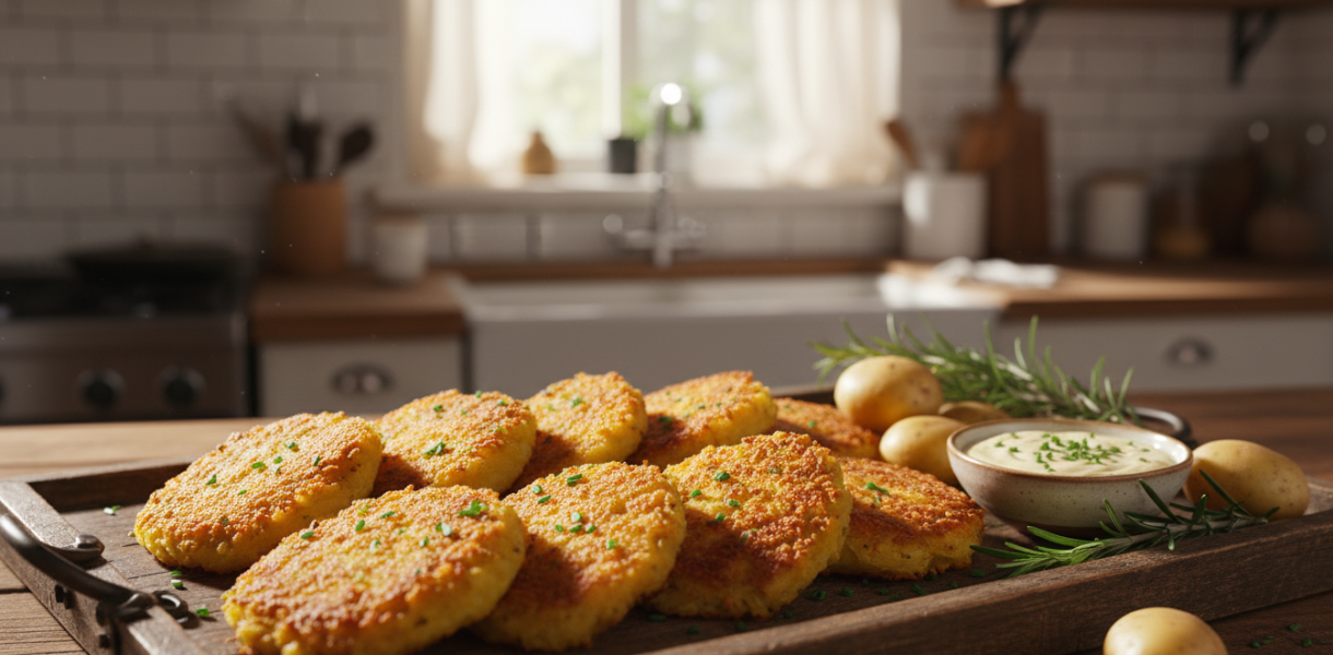 découvrez mes galettes de pommes de terre crousti-dorées au four, prêtes en 10 minutes. une recette facile, rapide et légère pour régaler toute la famille, parfaite pour remplacer les frites traditionnelles.