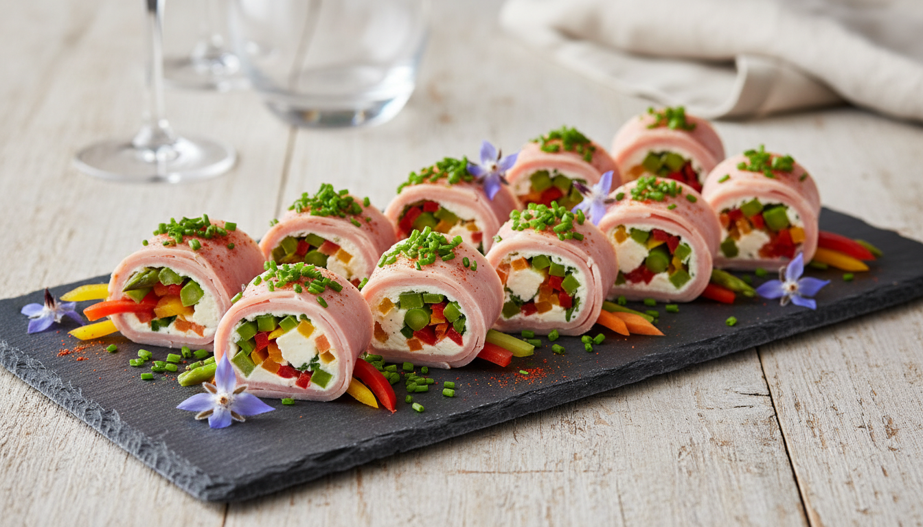 découvrez une recette saine et gourmande avec nos roulés de jambon à la mayo allégée et légumes croquants, parfaits pour un plaisir léger à tout moment.