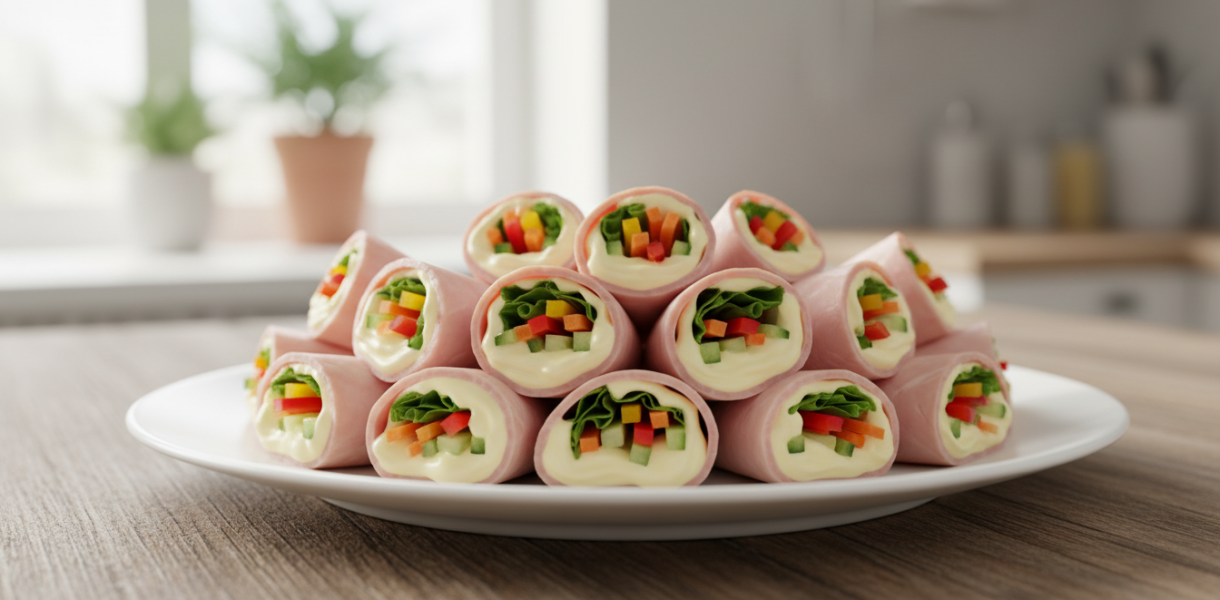 découvrez une recette légère et savoureuse de roulés de jambon à la mayonnaise allégée, accompagnés de légumes croquants pour un plaisir sain et gourmand.