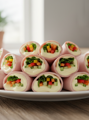 découvrez une recette légère et savoureuse de roulés de jambon à la mayonnaise allégée, accompagnés de légumes croquants pour un plaisir sain et gourmand.